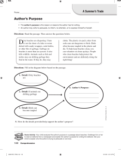Unit 2 Week 4 Reader`s and Writer`s Notebook A Summer`s Trade
