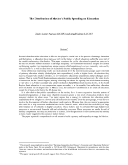 The Distribution of Mexico`s Public Spending on Education