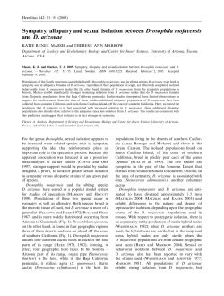Sympatry, allopatry and sexual isolation between Drosophila