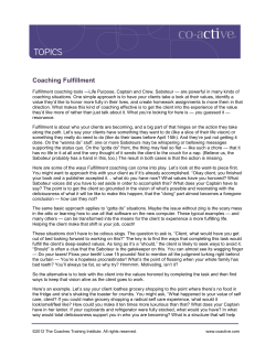 Coaching Fulfillment - Coaches Training Institute