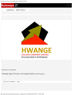 Hwange signs 25-year coal supply deals