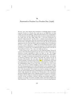 Foreword to Freedom Is as Freedom Does