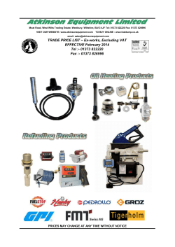Atkinson Equipment Price Catalogue