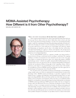 MDMA-Assisted Psychotherapy: How Different is it from Other