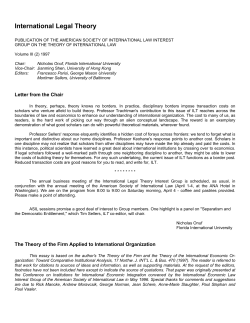 International Legal Theory - University of Baltimore School of Law