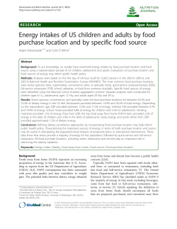 Energy intakes of US children and adults by food purchase location