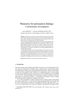 Measures for persuasion dialogs