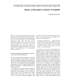 History of Descriptive Geometry in England
