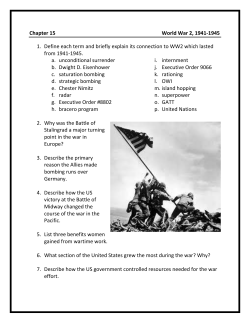 Chapter 15 World War 2, 1941-1945 1. Define each