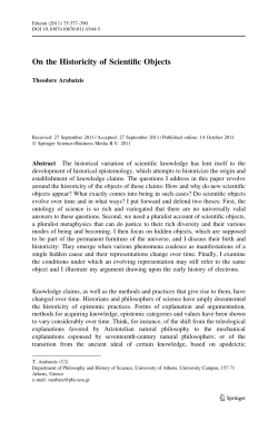 On the Historicity of Scientific Objects