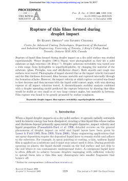 Rupture of thin films formed during droplet impact
