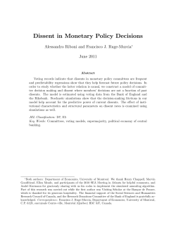 Dissent in Monetary Policy Decisions