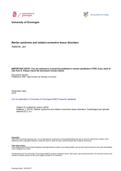 Marfan syndrome and related connective tissue disorders