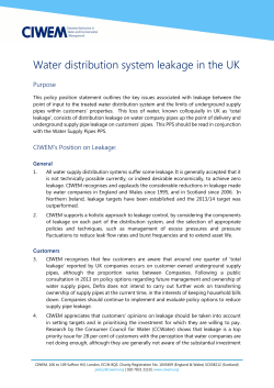 Water distribution system leakage in the UK