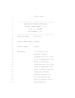 Shane Abel - Cross-Examination Transcript November 7, 2013