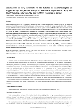 Localization of K(+) channels in the tubules of - HAL