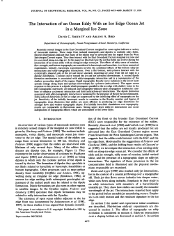 The Interaction of an Ocean Eddy With an Ice Edge Ocean Jet in a