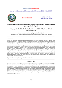 Studies on adsorption mechanism and kinetics of magnesium in