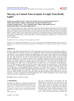 Mercury in Canned Tuna in Spain. Is Light Tuna Really Light?