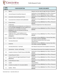 Prefix Research Funds - Concordia University