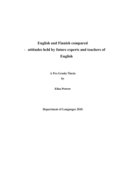 English and Finnish compared - attitudes held