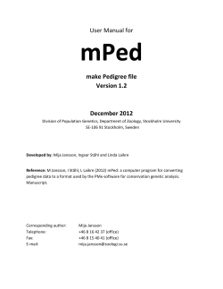 User Manual for make Pedigree file Version 1.2 December 2012