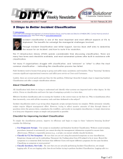 9 Steps to Better Incident Classification