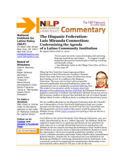 The Hispanic Federation- Luis Miranda Connection