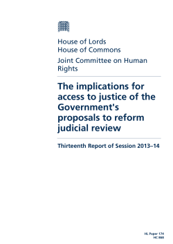 The implications for access to justice of the Government`s proposals