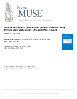 Exotic Goods, Popular Consumption, andthe Standard of Living