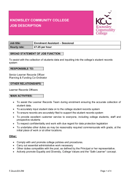 knowsley community college job description