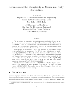 Lowness and the Complexity of Sparse and Tally