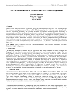 The Placement of Idioms in Traditional and Non