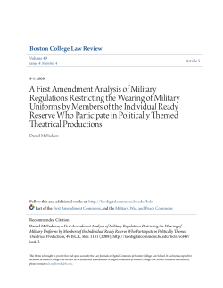 A First Amendment Analysis of Military Regulations Restricting the
