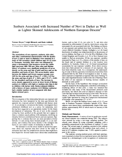 Sunburn Associated with Increased Number of Nevi in Darker as