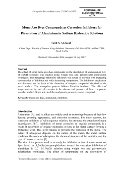 Mono Azo Dyes Compounds as Corrosion Inhibitors for Dissolution