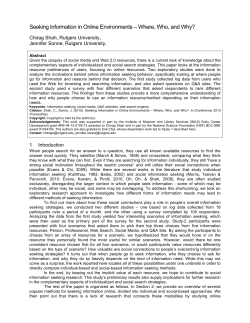 Seeking Information in Online Environments