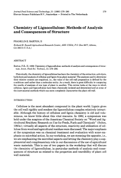 Chemistry of Lignocellulose: Methods of Analysis - PubAg