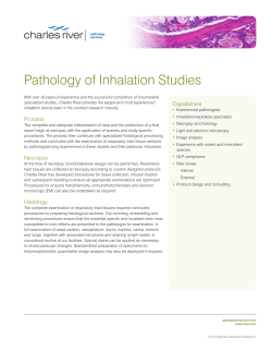 Pathology of Inhalation Studies
