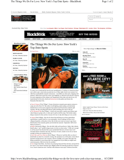 The Things We Do For Love: New York`s Top