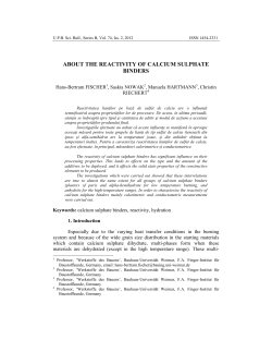 about the reactivity of calcium sulphate binders