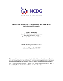 Bureaucratic Reform and E-Government in the