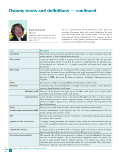 Ostomy terms and definitions &mdash; continued