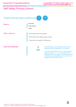 an example KS2 target setting dashboard