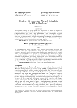 Hereditary Oil Monarchies: Why Arab Spring Fails in