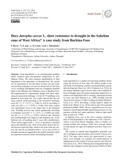 Does Jatropha curcas L. show resistance to drought in the Sahelian