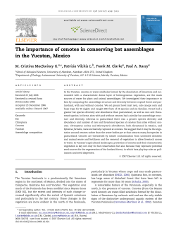 The importance of cenotes in conserving bat assemblages in the