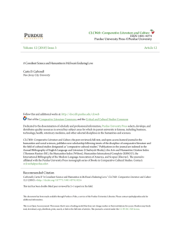 A Consilient Science and Humanities in McEwan`s - Purdue e-Pubs