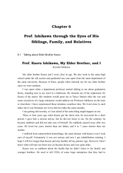 Chapter 6 Prof. Ishikawa through the Eyes of His Siblings, Family