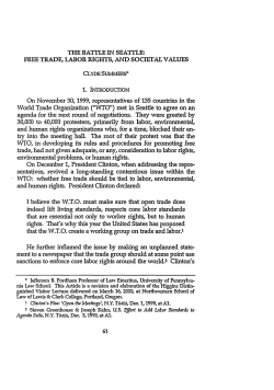 The Battle in Seattle: Free Trade, Labor Rights, and
